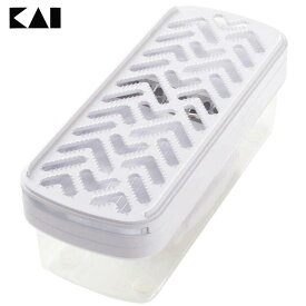 スライサーセット KHS コンパクト調理器セット DH7357おろし器 千切り器 スライサー 指ガード 受け皿 すべり止め コンパクト 調理器 おろし 千切り スライス 1台4役 便利 調理 料理 貝印（株） 2