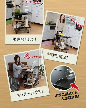 折りたたみキッチンワゴンCW-005キッチンワゴン送料無料キャスター付きスリム折りたたみキッチンラックキッチンカウンター折り畳みキッチン収納コンパクト【O】