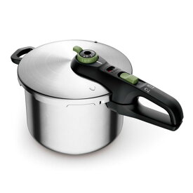 ティファール セキュア トレンディ 6.2L シルバー P2580704送料無料 圧力鍋 片手式 6.2L 4〜6人用 中かご付き ガス火対応 IH対応 時短 T-fal ティファール