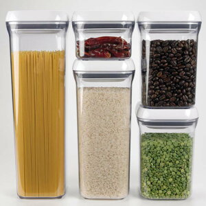 【保存容器コンテナ乾燥食品用ワンタッチ操作フードコンテナスタッキング可能【B】ポップコンテナレクタングルミディアム2.3Lオクソー】