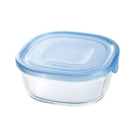 Iwaki　NEWパック&レンジ　450ml アクアブルー KBT3240BLN食品保存容器 収納 透明 電子レンジ AGCテクノガラス [2603SE]