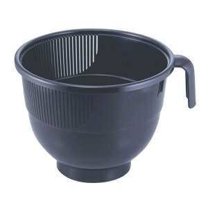 ワイド洗米カップ ブラック 24522米とぎ 米洗い ざる キッチン 洗米カップ 水切り穴付き 水切り 簡単 取っ手付き 持ち手付き ハンドル付き お米 下村企販