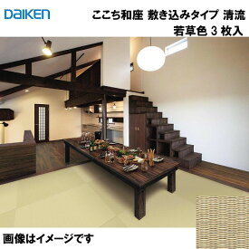 和紙畳 ここち和座 敷き込みタイプ 3枚入り 大建 DAIKEN [YQ5716-3] 清流 若草色 12mm厚さ 880×880mm 下地の落とし込み不要 和モダン 置き畳 メーカー直送