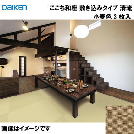 和紙畳 ここち和座 敷き込みタイプ 3枚入り 大建 DAIKEN [YQ5721-3] 清流 小麦色 12mm厚さ 880×880mm 下地の落とし込み不要 和モダン 置き畳 メーカー直送