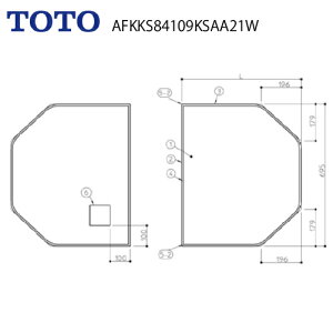 yLINEN[|zzzCӂ gݍ킹 g݂ӂ 1080×695 L=540 2 TOTO [AFKKS84109KSAA21W] [2T