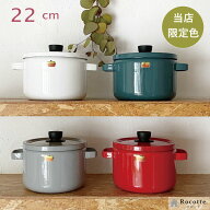 当店限定色 富士ホーロー 両手鍋 深型 ih ガス対応 22cm 蓋付き ソリッド ディープキャセロール ホーロー…
