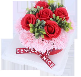 ^ソープフラワー ソープケーキ（レッド）ギフト フレグランス アレンジメント　UMF-095