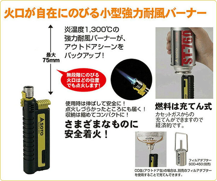 楽天市場 スライドガストーチ St 480 ガスバーナー 強力耐風バーナー キャンプ アウトドア バーベキュー キャンプ用品 新富士バーナー Soto 送料無料 くらしのｅショップ