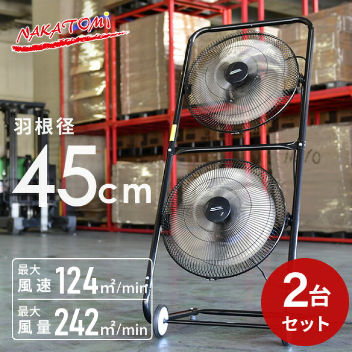 楽天市場】工場扇 45cmツインファン TF-45V*2 工場扇風機 工業用扇風機  