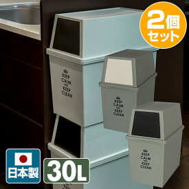 積み重ねゴミ箱 スリム 30L 2個組 日本製 ゴミ箱 スリム 30L 2個セット スタッキング カフェスタイル フロントオープンオシャレ 隠す収納 平和工業 【送料無料】