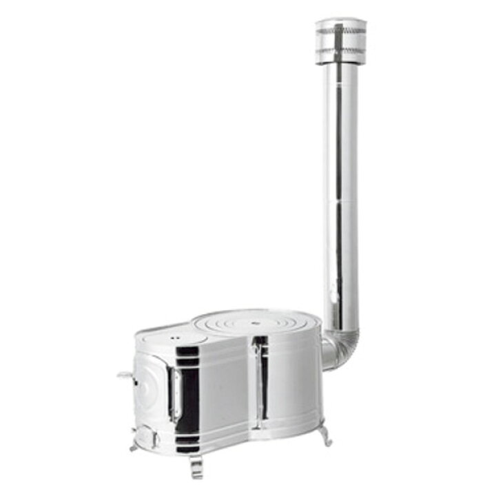 楽天市場】ステンレス 時計1型薪ストーブセット 煙突付きASS-60 カマド  