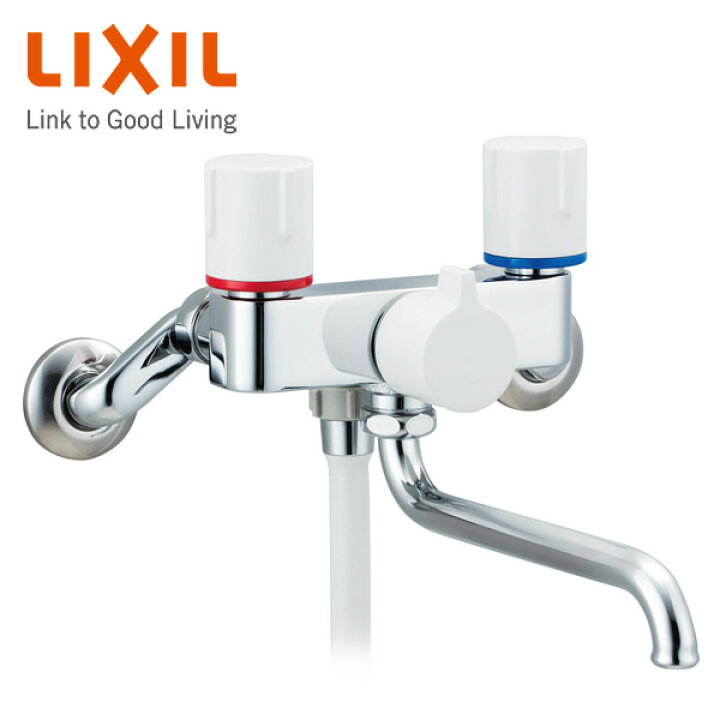 楽天市場】浴室用 壁付2ハンドルシャワーバス水栓 一時止水機能付  