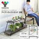 【在庫処分 20%OFFクーポン】アイアンラックスタンド 2段 (木材別売り) 1個/2個/6個 IRS-2(2) 棚 ラック 収納棚 分解 折畳み ガーデンラック ディスプレイラック キャンプ アウトドア お庭 プランター DIY おしゃれ 山善 YAMAZEN 【送料無料】
