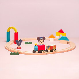 KIDEA TRAIN＆RAIL ミッキーマウス対象年齢3歳から TYKD00503 赤ちゃん ベビー おもちゃ 木のおもちゃ 知育玩具 木製おもちゃ 木製玩具 ディズニー ミッキー キャラクター つみき 積み木 ごっこ遊び KIDEA 【送料無料】