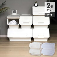 収納ボックス フタ付き 前開き ワイド 深型 2個セット キャスター付き froq FR-W30 オープンボックス お…