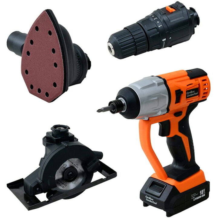 楽天市場 18v 電動工具 コードレスコンボツール プラス ドリルドライバー インパクトドライバー サンダー 丸ノコのヘッドアタッチメント Se0003 01 電動工具 電動ドライバー 電動ドリル 充電ドライバー スマイル 送料無料 くらしのｅショップ