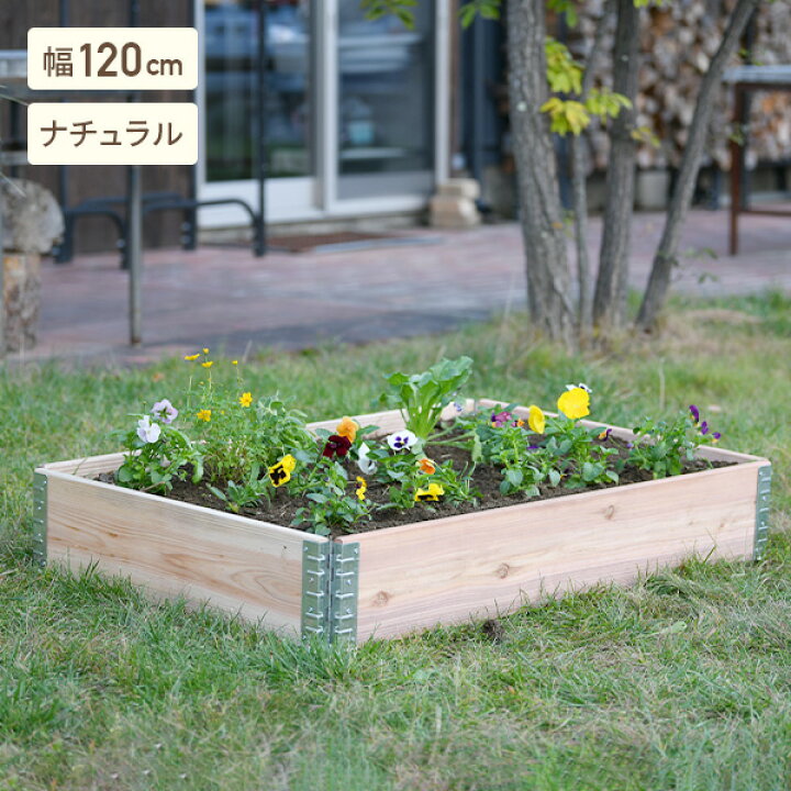 楽天市場 ガーデン プランター ボックス 幅1cmタイプ Ad 18nl ナチュラル 栽培 家庭菜園 ガーデニング 砂場 囲い A Design 送料無料 くらしのｅショップ