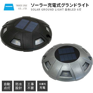 ソーラー充電式グランドライト 60120 ガーデンライト パーキングライト アンカー固定式 ソーラーライト 太陽光充電 明暗センサー 屋外 防水 白色LED トレードワン 【送料無料】