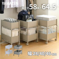 頑丈 収納ラック キャスター付き 奥行58 高さ64.5 幅28/40/46cm 全体耐荷重40kg 単品/2個組 押入れ 収納 …