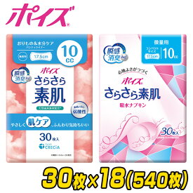 ポイズ さらさら素肌 パンティライナー おりもの＆水分ケア 10cc 無香料30枚×18(540枚) 88391/88260 吸水ライナー おりものシート パンティーライナー 尿漏れパッド 尿もれパッド 尿漏れ 尿もれ ケース販売 日本製紙クレシア 【送料無料】