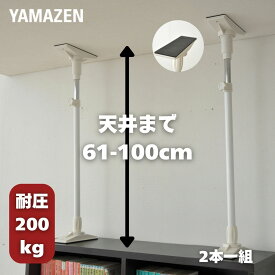 家具突っ張り棒(長さ61-100cm)2本1組 KTB-L(WH) ホワイト 突っ張り棒 突っ張りポール つっぱり棒 突っ張り つっぱり 防災グッズ 山善 YAMAZEN 【送料無料】