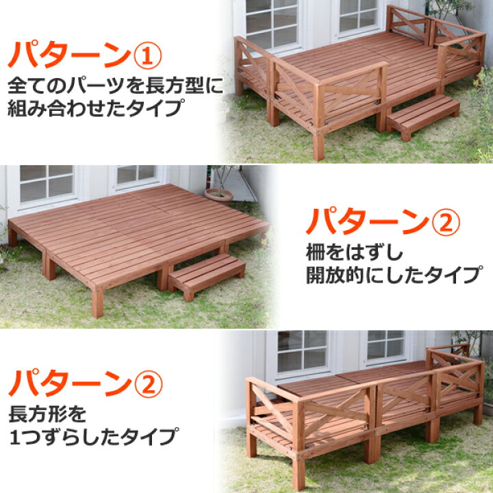 楽天市場】極太 ウッドデッキ キット 天然木 11点セット 1.5坪 YWD-540 