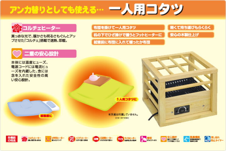楽天市場】こたつ 一人用こたつ 電気暖房 YH-M105Q就寝前こたつ ひとり 