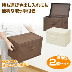 山善（YAMAZEN）フタ付き収納ボックス2個組YTCF-2PF