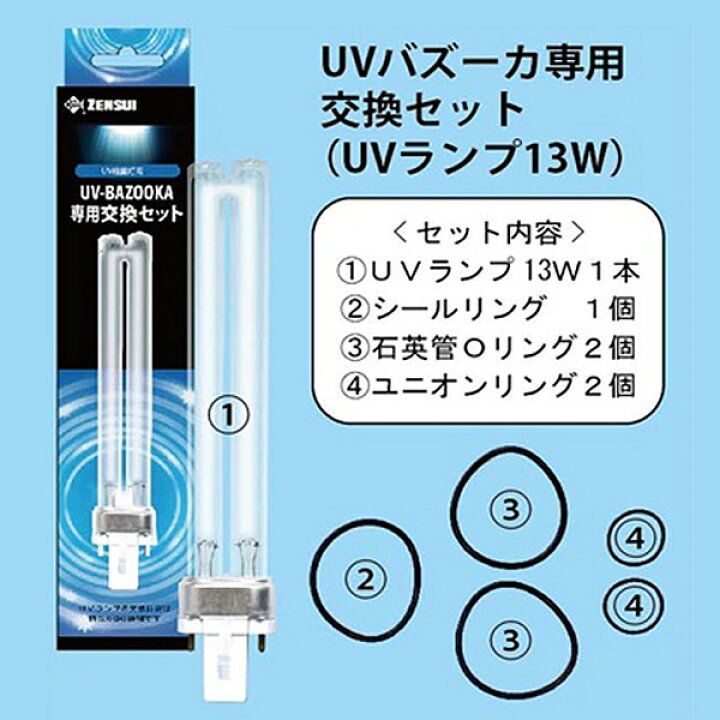 楽天市場】UVバズーカ専用 交換UVランプセット(13W) UV殺菌灯 紫外線 