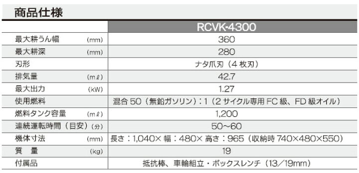 楽天市場】エンジン耕運機 RCVK-4300 耕うん機 家庭用 耕す 家庭菜園 耕耘機 リョービ RYOBI 【送料無料】 : くらしのeショップ