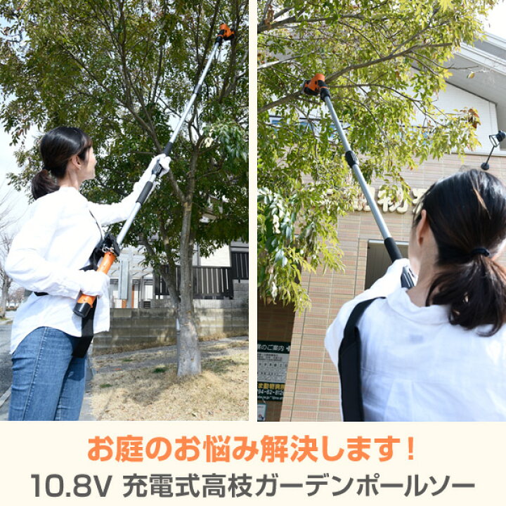 楽天市場 高枝切り 10 8v 充電式 ガーデンポールソー Lps 1025 高枝切りバサミ 高枝電動ノコギリ 太枝切りバサミ 太枝切りばさみ のこぎり 剪定バサミ コードレス山善 Yamazen 送料無料 くらしのｅショップ