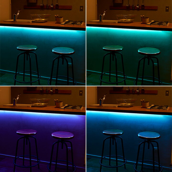 楽天市場 インテリアテープライト スターターキット Ledテープライト 1m Rgb Rainbow Rgb Ledテープライト 間接照明 照明テープ ライトテープ Led イルミネーション イルミネーションライト 16色 アクティ Acty 送料無料 くらしのｅショップ