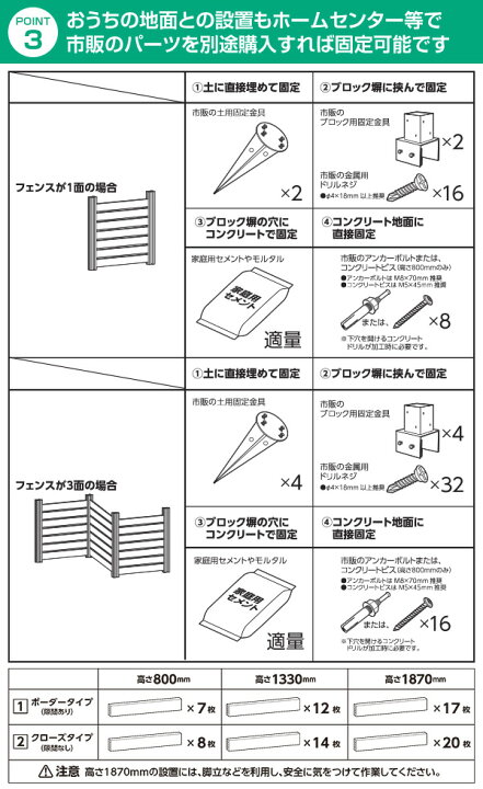 楽天市場】フェンス アルミ 支柱 高さ187cm 2本セット KMFS-187 マルチ 