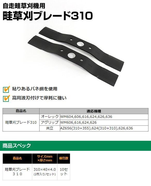 楽天市場】自走畦草刈機用 畔草刈ブレード310 2枚入り 456 替え刃 替刃 草刈り機 芝刈り機 刈払い機 刈払機 除草 三陽金属 SANYO METAL 【送料無料】 : くらしのeショップ 楽天市場】自走畦草刈機用 畔草刈ブレード310 2枚入り 456 替え刃 替刃 草刈り機 芝刈り機 刈払い機 刈払機 除草 三陽金属 SANYO METAL 【送料無料】 : くらしのeショップ