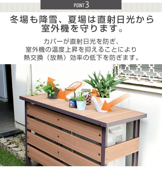 楽天市場】エアコン室外機カバー 人工木 通常/大型 MWAC-100/MWAC-110 