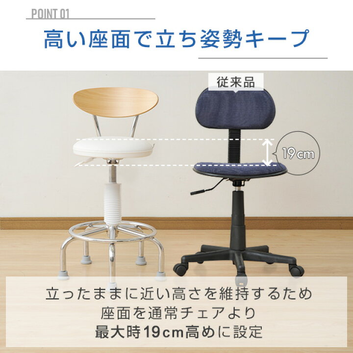 楽天市場】カウンターチェアー キャスター付き CB-388 小まわりチェア 