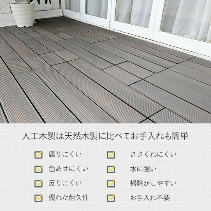 楽天市場 グランドデッキパネル 人工木 ウッドデッキ 床材 幅30 奥行90cm 2枚セット Mgd 90 2 ダークブラウン ウッドパネル ウッドデッキタイル 人工木タイル 人工木材 おしゃれ 山善 Yamazen ガーデンマスター 送料無料 くらしのｅショップ