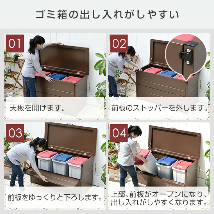 楽天市場】ゴミ箱 屋外 大容量 大型 分別 カラスよけ DB-125N 