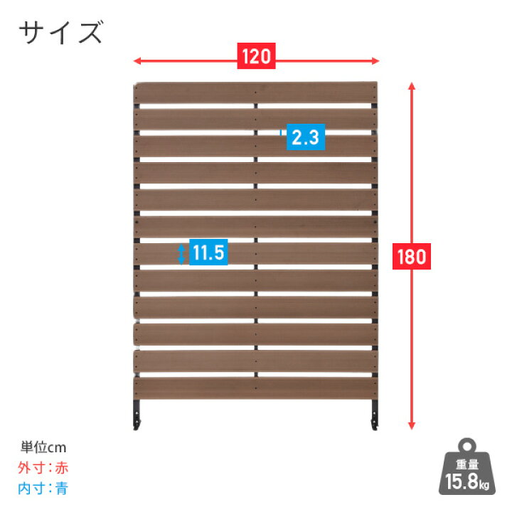 楽天市場】【P5倍 11/11 9:59迄】 フェンス 目隠し 人工木 (幅120cm 高  