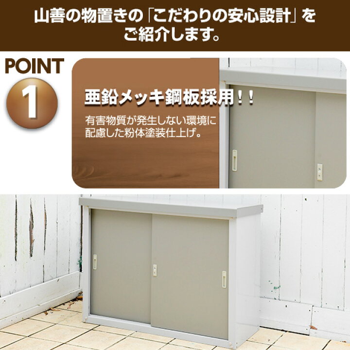 楽天市場】物置 屋外 おしゃれ 大型 (幅120奥行45高さ94) HSSB-0129 