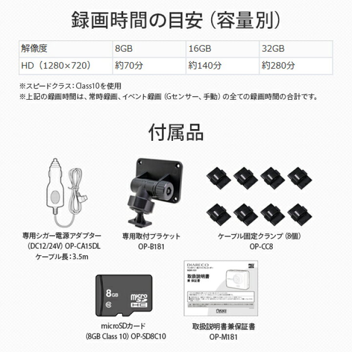 楽天市場 ワンボディ型 ドライブレコーダー 2インチ Sdカード付き Ndr 181 ドラレコ ドライブレコーダー ワンボディ コンパクト 2 0インチ 常時録画 イベント録画 手動録画 12v 24v車対応 Gセンサー搭載 取付け簡単 保証付き Diareco ディアレコ 送料無料 くらしの