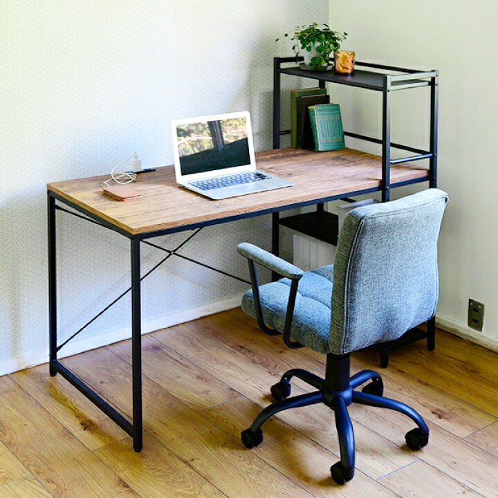 楽天市場】デスク シンプル 幅120 奥行60 2口コンセント 収納ラック  