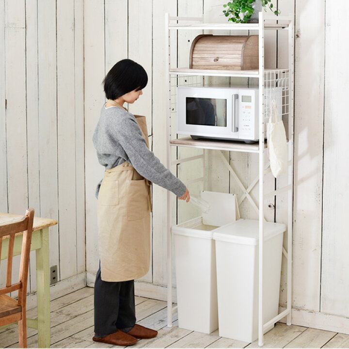 楽天市場】冷蔵庫上ラック ゴミ箱上ラック 幅59.5 奥行41.5 高さ180cm  