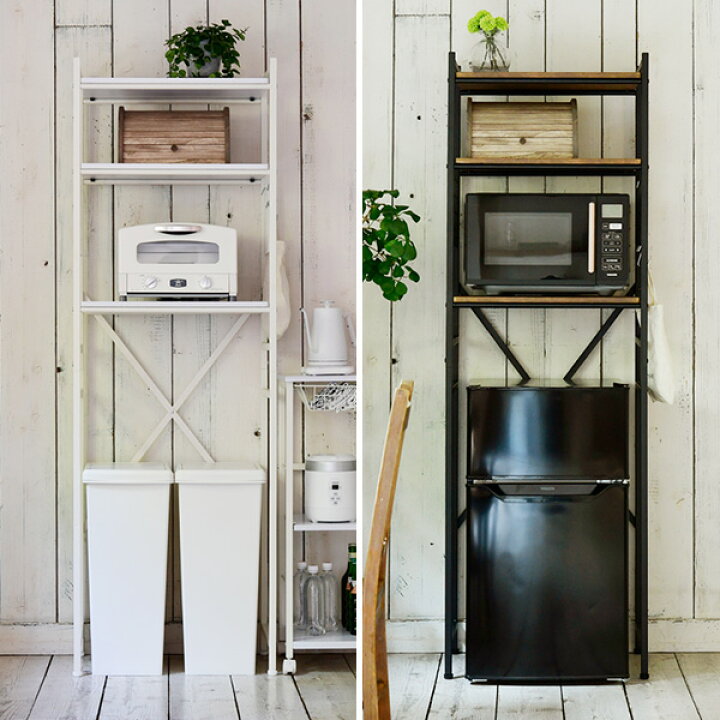 楽天市場】冷蔵庫上ラック ゴミ箱上ラック 幅59.5 奥行41.5 高さ180cm  