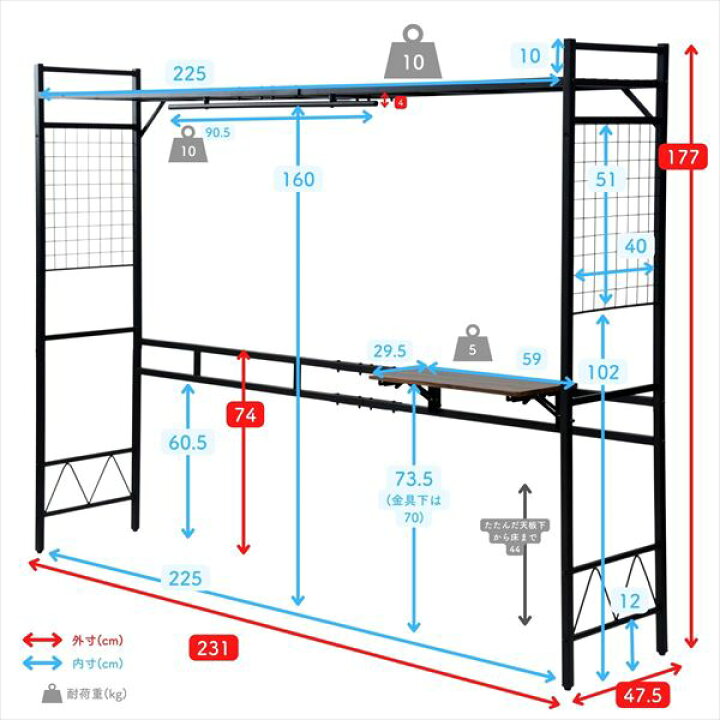 楽天市場】ベッド上 収納ラック ベッドサイドラック (テーブル  
