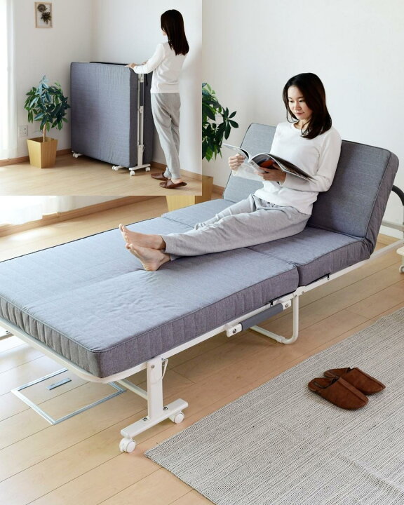 楽天市場】ソファーベッド 折りたたみベッド シングル リクライニング  