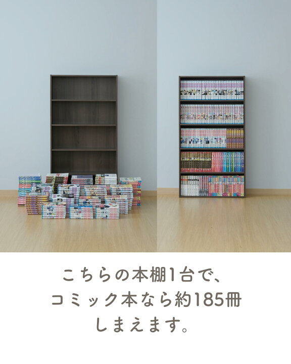 楽天市場】マンガぴったり 本棚カラーボックス 5段 幅60 奥行17 高さ 