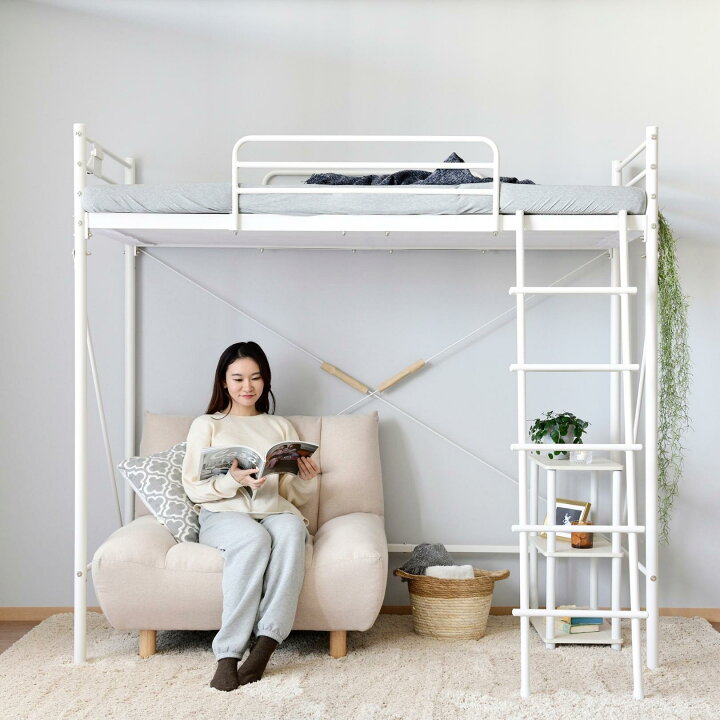 楽天市場】ロフトベッド コンパクト すのこ コンセント付き セミ  