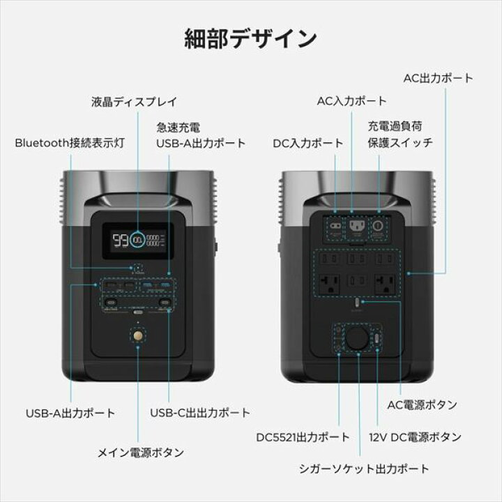 楽天市場】ポータブル電源 DELTA2 デルタ2 1024WhZMR330-JP 充電 