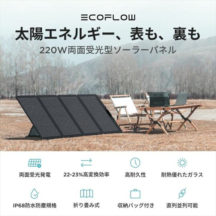 楽天市場】220W両面受光型ソーラーパネル 両面受光発電 収納バッグ付き 